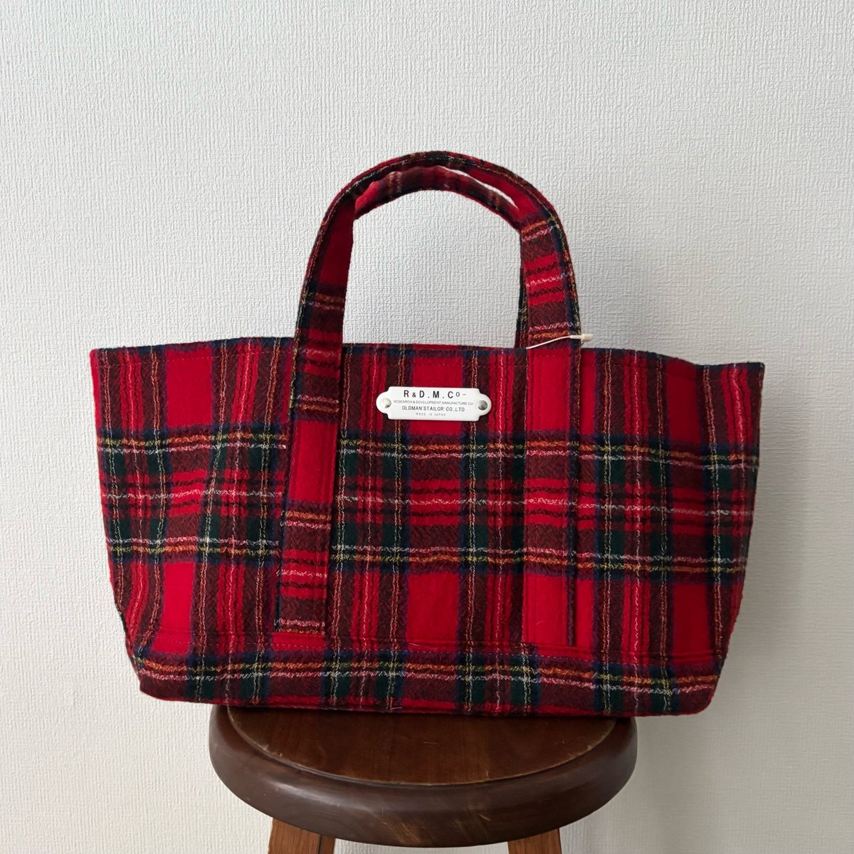 オールドマンズテーラー WOOL TARTAN CHECK TOTE BAG Sサイズ Ro