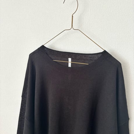 Hints On Moment Everything コットンリネンクルーネックプルオーバー   black