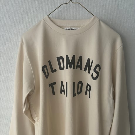 オールドマンズテーラー　OMT RUBBER PRINT CREW NECK  LONG SLEEB TEE ・ NATURAL ×BLK