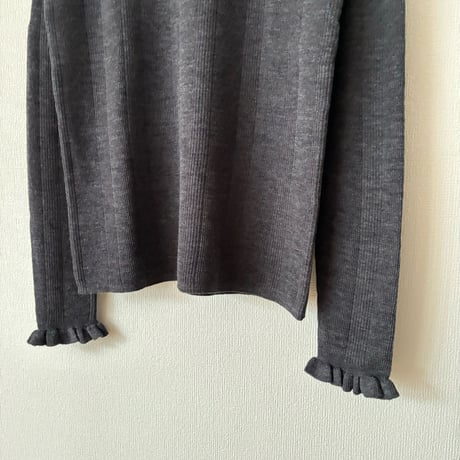 Hands of creation EXTRA FINE MERINO ランダムリブタートルプルオーバー