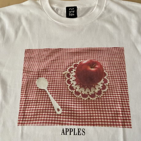 pot and tea  デジタルプリントTシャツ　APPLES