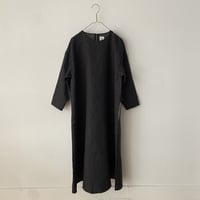 pot and tea リネンdot柄フレアワンピース