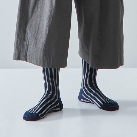 atelier naruse cotton~W stripe ~high socks