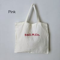 オールドマンズテーラー　R&D.M.Co- EMBROIDERY TOTE BAG ・White×Pink