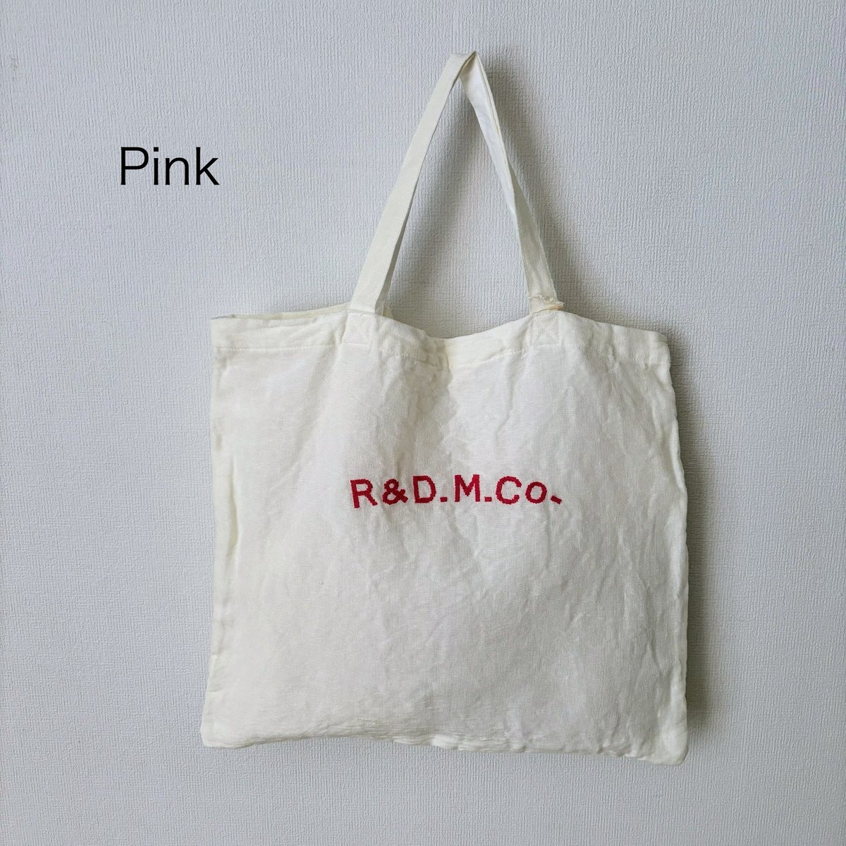 R&D.M.Co. ❤️刺繍トートバッグ ホワイト❤️少し訳あり オールドマンズテーラー R&D.M.Co- EMBROIDERY TOTE BAG ・Whit