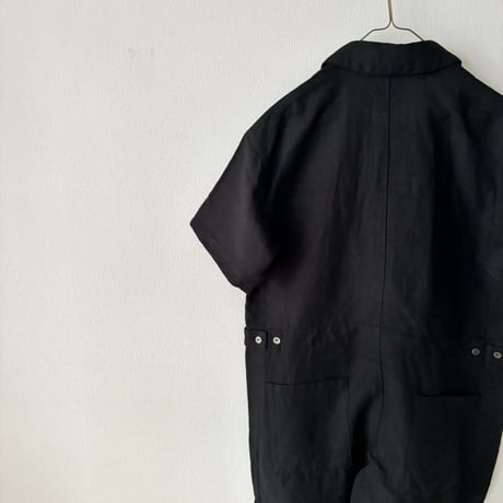 TISSU  オリジナルフレンチリネン 半袖比翼オールインワン