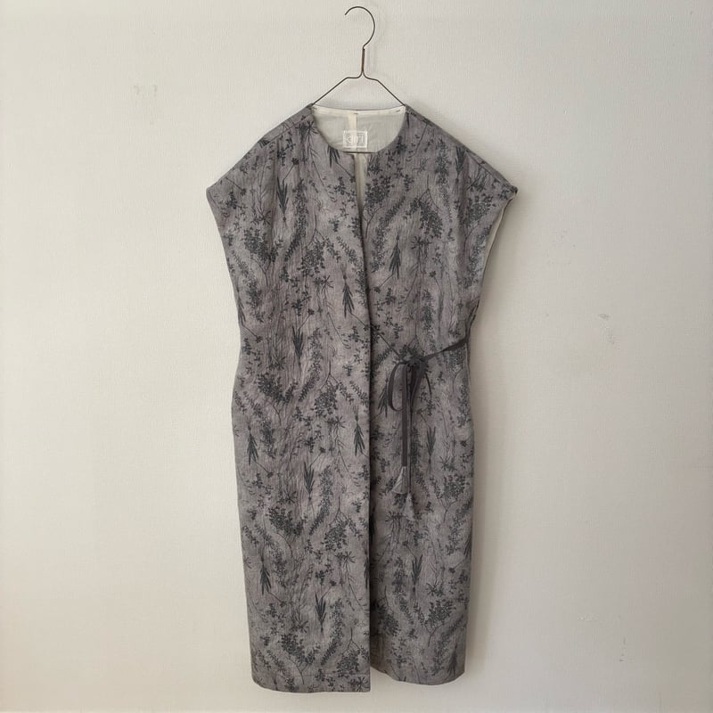 qiri キリ flower vintage long gilet qiri old letter flowers long gilet | itonowa L