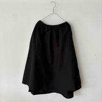 homspun ウールリネン ラップフレアスカート・ブラック