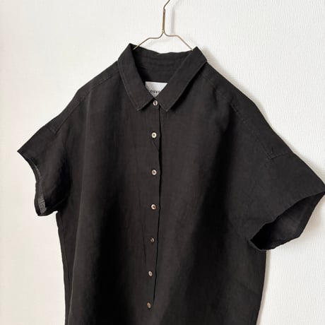 OUVERT Fanage Linen フレンチスリーブ　シャツブラウス