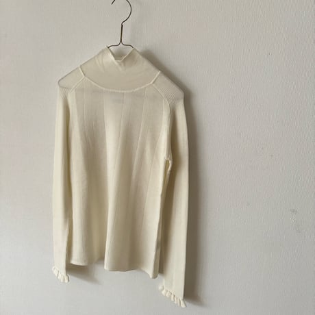 Hands of creation EXTRA FINE MERINO ランダムリブタートルプルオーバー