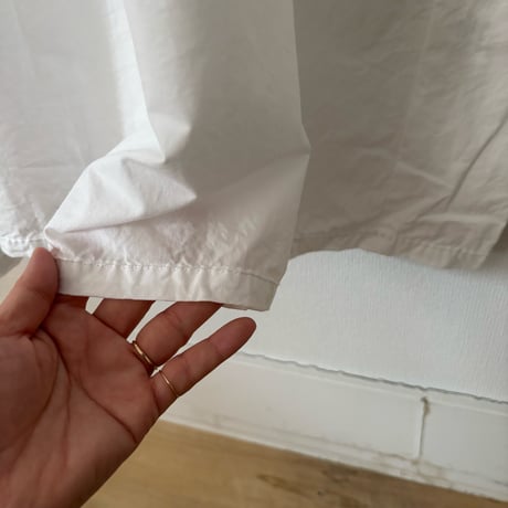 homspun  コンパクトウェザー BIGギャザーワンピース・ホワイト