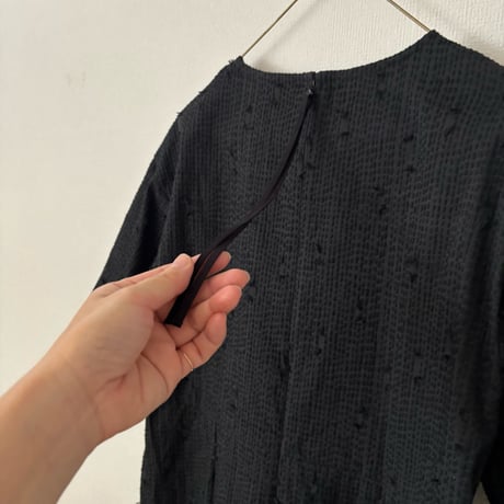 qiri   sashiko  jacquard cocoon dress
