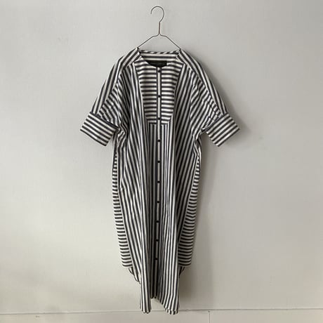 somewearclothing  コットンリネンストライプ シャツワンピース