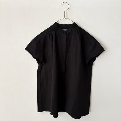 OUVERT 60/-ツイルF-COLD スタンドカラーブラウス
