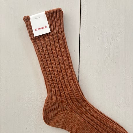 homspun コットンウール リブソックス