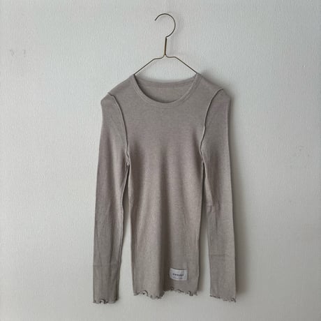 OUVERT スーピマ カシミヤテレコ サイドシームレス クルーネックプルオーバー