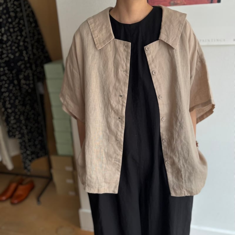fog linen work ブラウス FOG LINEN WORK itonowa Life別注 フラットセーラーカラーブラウス