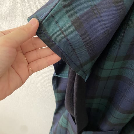 homspun  　ウールタータンワンピース　Mサイズ(着丈115cm)  ・ブラックウォッチ