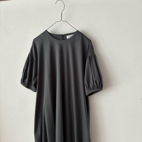 atelier naruse コットンカットソーコクーンワンピース  ダークグレイ
