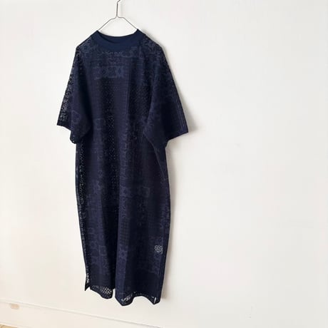 TISSU パッチワークレース スリットワンピース