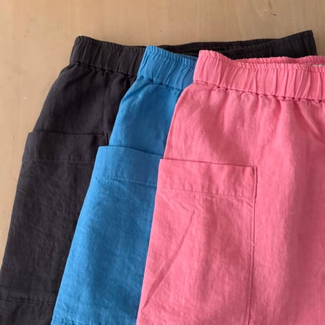 Hands of creation Linen 桐七炊き サイドポケット 8分丈パンツ
