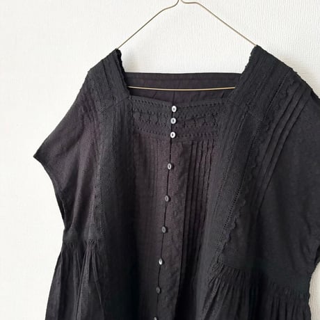 yuni Flower Jacquard×lace ブラウス・クロ