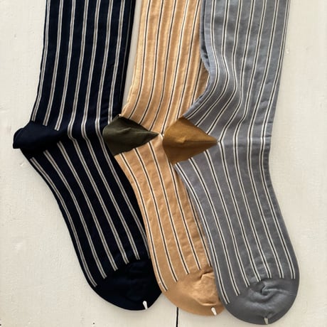 atelier naruse cotton~W stripe ~high socks