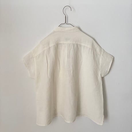 OUVERT Fanage Linen フレンチスリーブ　シャツブラウス