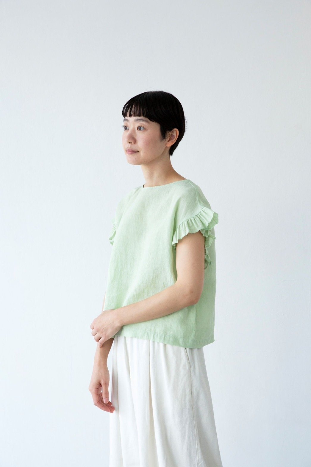GW最終価格　未使用　miho umezawa リネンブラウス miho umezawa フリルブラウス ・Large | itonowa Life ONLI