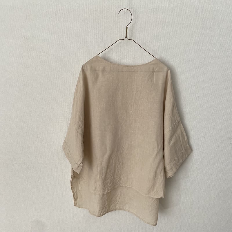 koton　オーガニックリネンease五分袖シャツ　Beige koton オーガニックリネンease 5分袖シャツ - SUSCON + RUSTIC