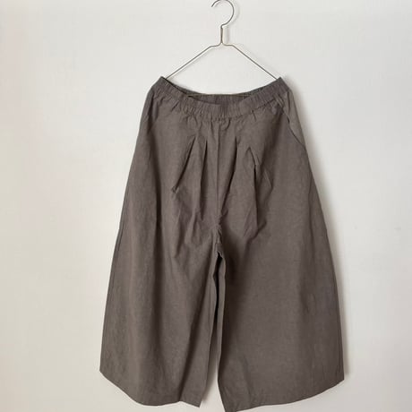 Hands of creation コットンリネンタイプライター fanage 2タックキュロットパンツ