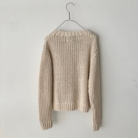 PARIS DE AOUNE   ネパール手編みKNIT クルーネックカーディガン