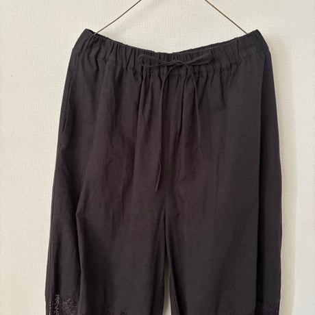 qiri   lasew gather pants・チャコール