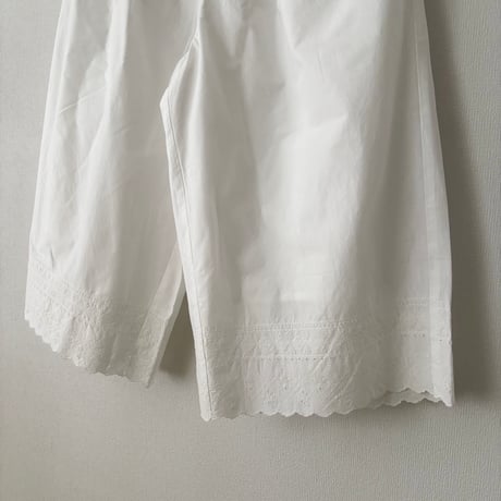 Hands of creation 40/-キャンブリック広巾刺繍 キュロットスカート