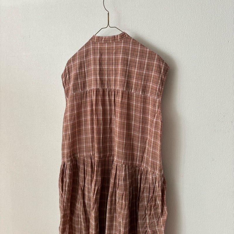 koton キュプラコットン チェック ノースリーブワンピース