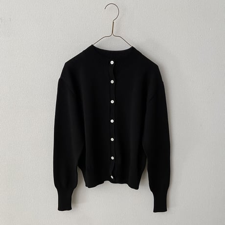 homspun コットンコード10G クルーネックカーディガン