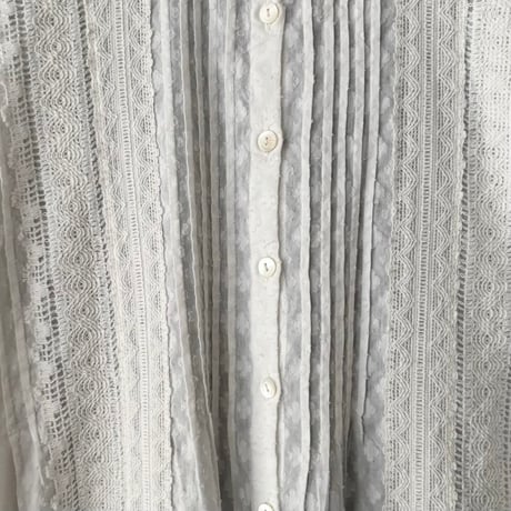 yuni Flower Jacquard×lace ワンピース・シロ