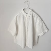 Hands of creation コットンリネン タイプライターファナージュ シンプル半袖シャツ