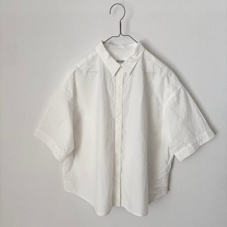 Hands of creation コットンリネン タイプライターファナージュ シンプル半袖シャツ