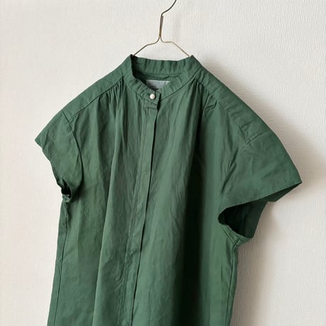 OUVERT 60/-ツイルF-COLD スタンドカラーブラウス
