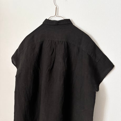 OUVERT Fanage Linen フレンチスリーブ　シャツブラウス