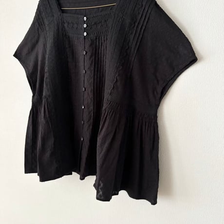 yuni Flower Jacquard×lace ブラウス・クロ