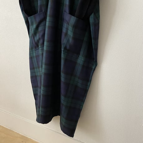 homspun  　ウールタータンワンピース　Mサイズ(着丈115cm)  ・ブラックウォッチ