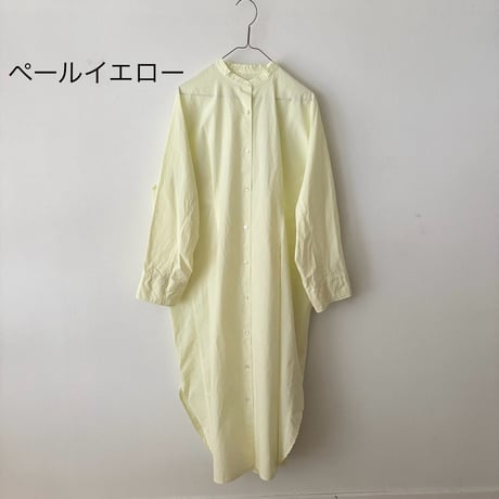 yuni コットンキャッチワッシャー タックシャツワンピース