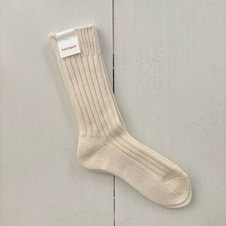 homspun コットンウール リブソックス