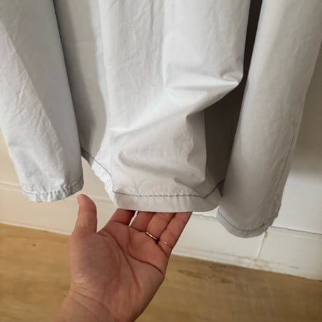 homspun  コンパクトウェザー BIGギャザーワンピース・パウダーブルー