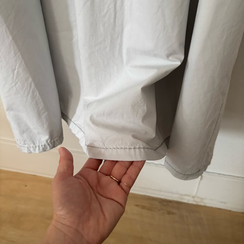 homspun コンパクトウェザー BIGギャザーワンピース・パウダーブルー