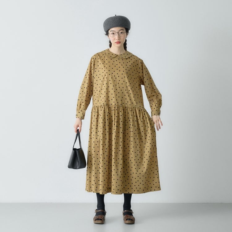 もち【極美品】ルイヴィトン ピーターパンカラーワンピース　34 モノグラム cion コットンドットピーターパンカラーワンピース | itonowa