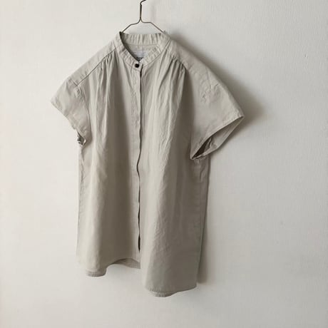 OUVERT 60/-ツイルF-COLD スタンドカラーブラウス