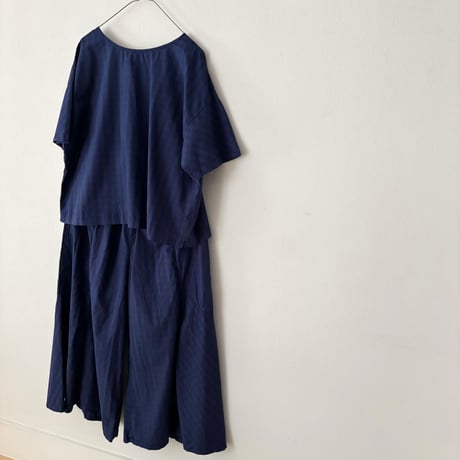 raha　edodaki gingham check flare wide pants